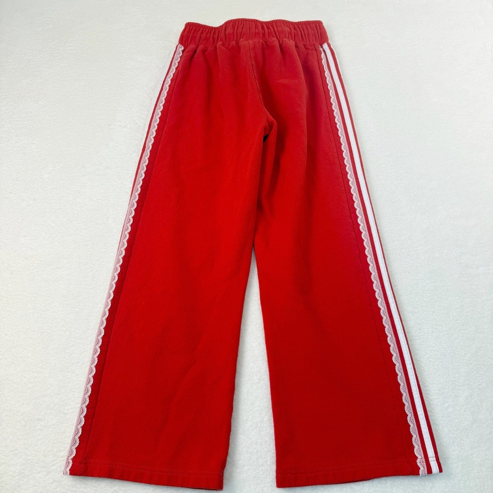 Hello Kitty Sanrio Sweatpants Womens Small Red Lace Trim Wide Leg Varsity - Picture 2 of 8